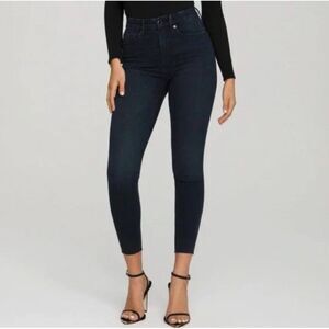 GOOD AMERICAN Good Waist Crop Dark Blue Jeans